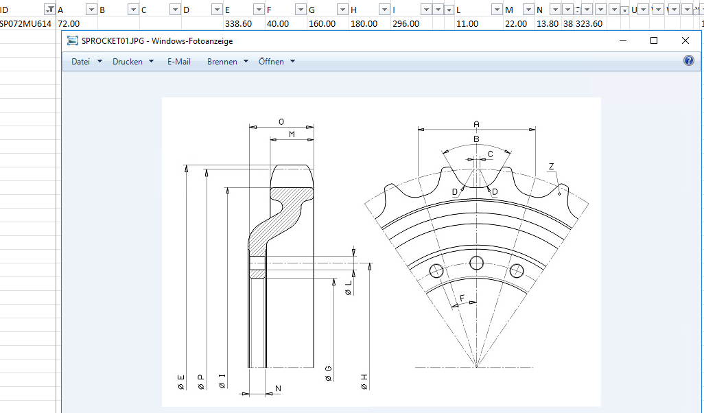 Antriebsrad für YANMAR B15-3 - Motor- TYP 1